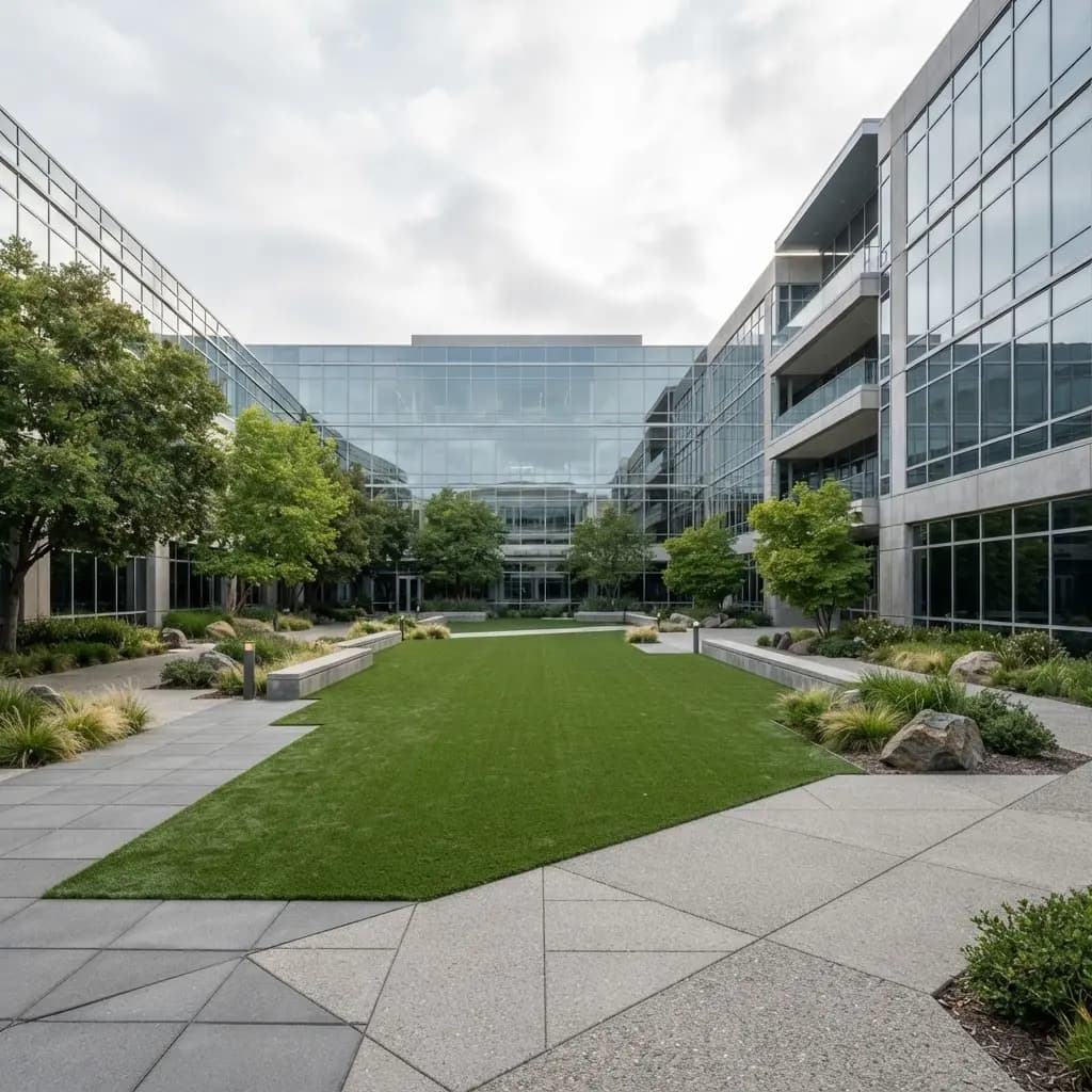 Commercial Office Courtyard — completed Senwells Grass installation