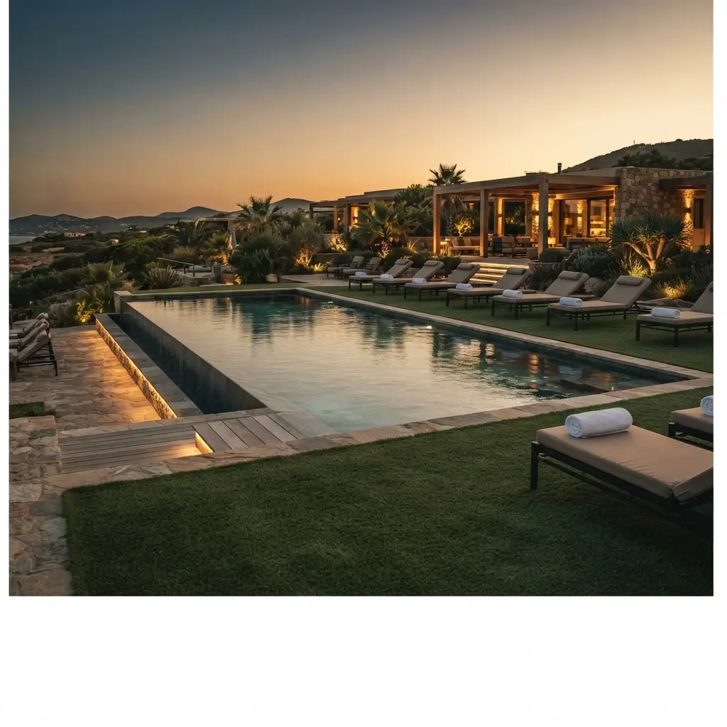 Boutique Hotel Pool Deck — completed Senwells Grass installation